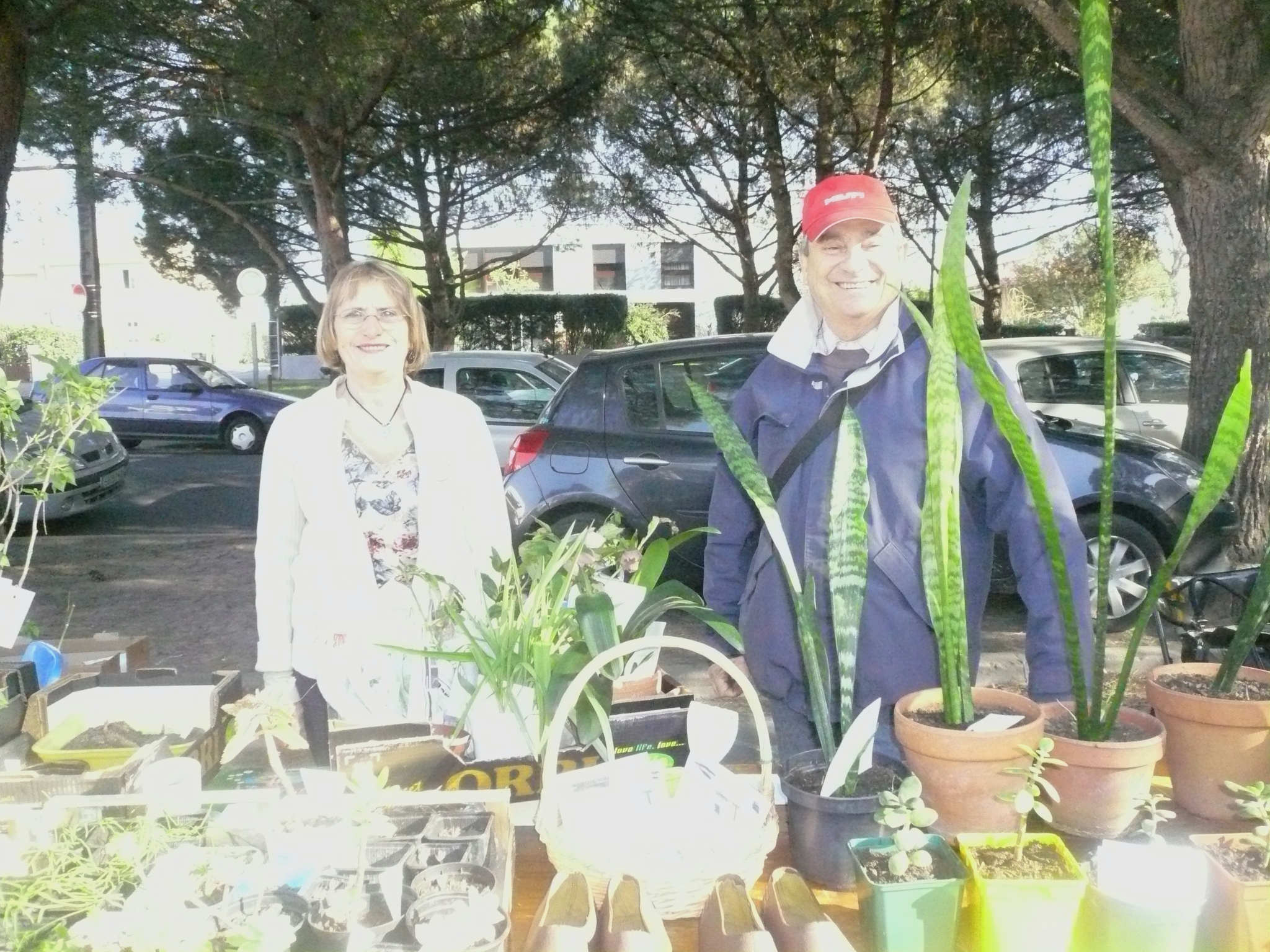 Participants au marché troc plantes d'Arlac