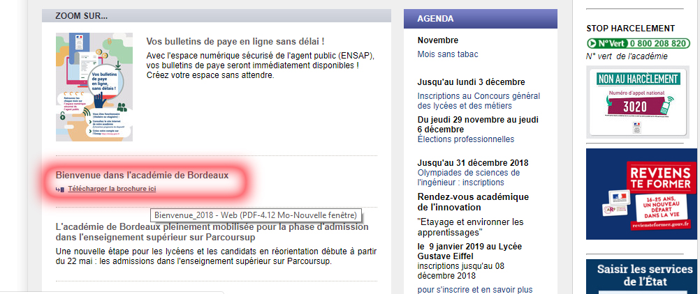 Libellé de lien explicite et incitatif - Site de l'académie de Bordeaux