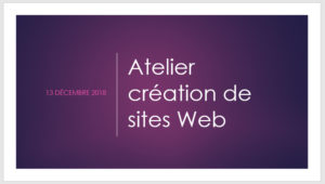 Diaporama atelier création de sites Web - Forces Femmes - décembre 2018