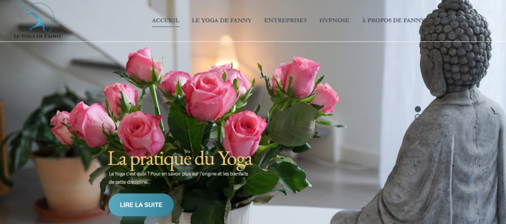Page d’accueil de l'ancien site Le yoga de Fanny