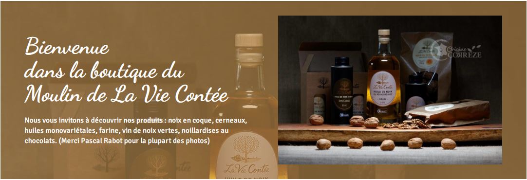 Page d'accueil de la boutique en ligne du Moulin de La Vie Contée