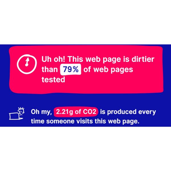 Visuel relatif au résultat de l'empreinte carbone d'un site internet